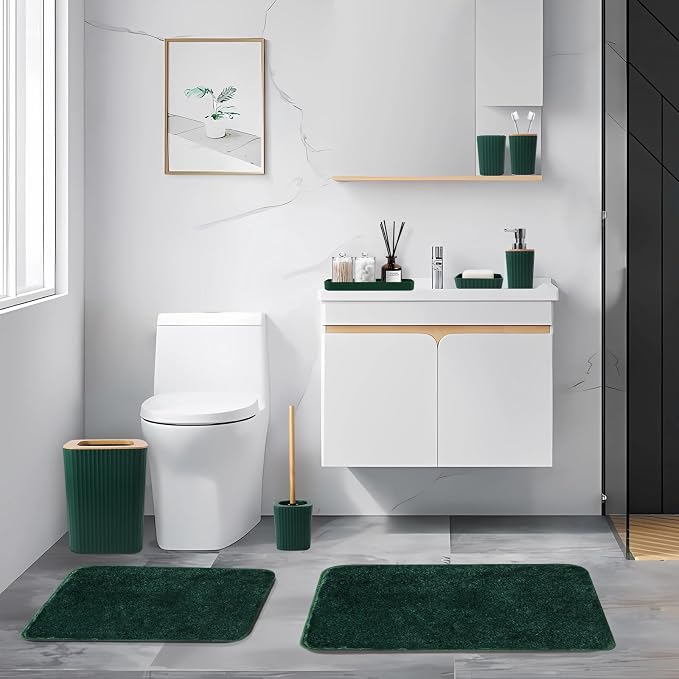 Dark Green Bathroom Accessories Set - Image 6
