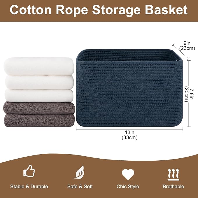 Storage Baskets for Organizing, Woven Decorative Baskets for Shelves - Image 2