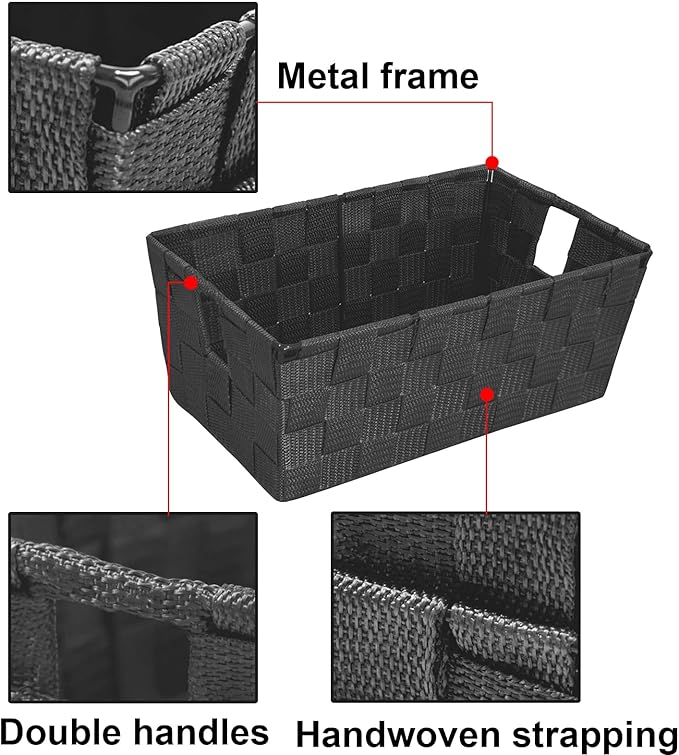 Storage Baskets for Organizing, Woven Organizer Baskets for Shelves, Small - Image 4