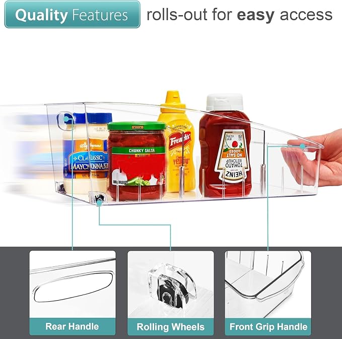 Sorbus Fridge Organizer on Wheels - Image 6