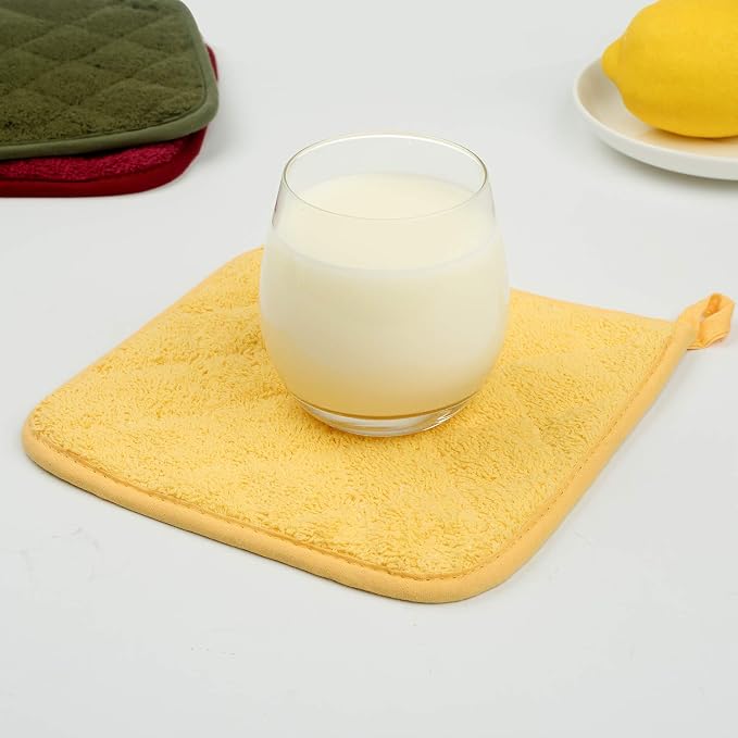 100% Cotton Kitchen Everyday Basic Terry Pot Holder Heat Resistant Coaster - Image 8