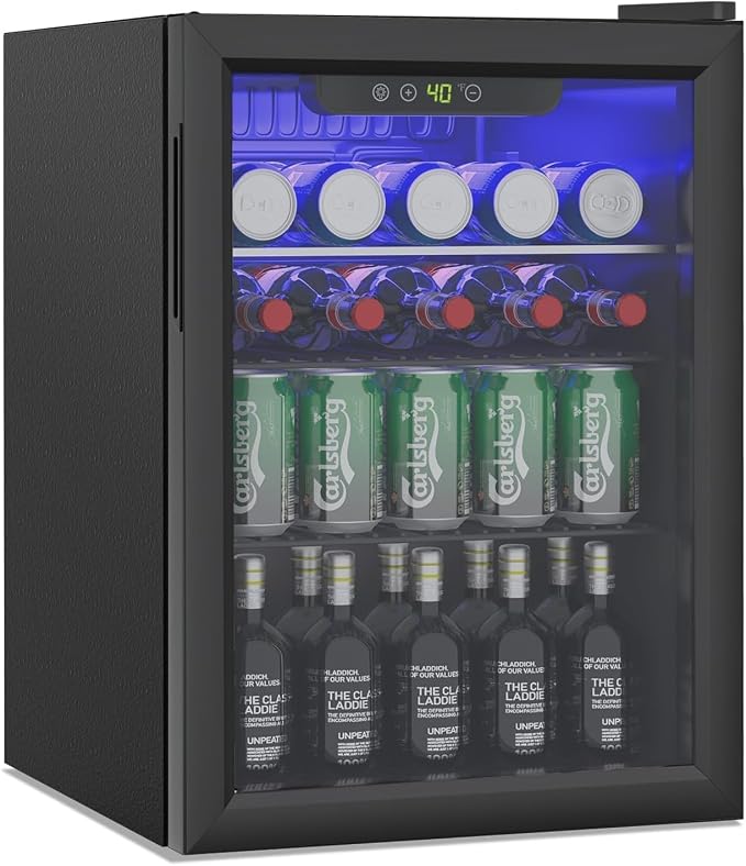 95 Can Freestanding Beverage Refrigerator, 2.6 Cu. Ft Drink Fridge by Stopsad