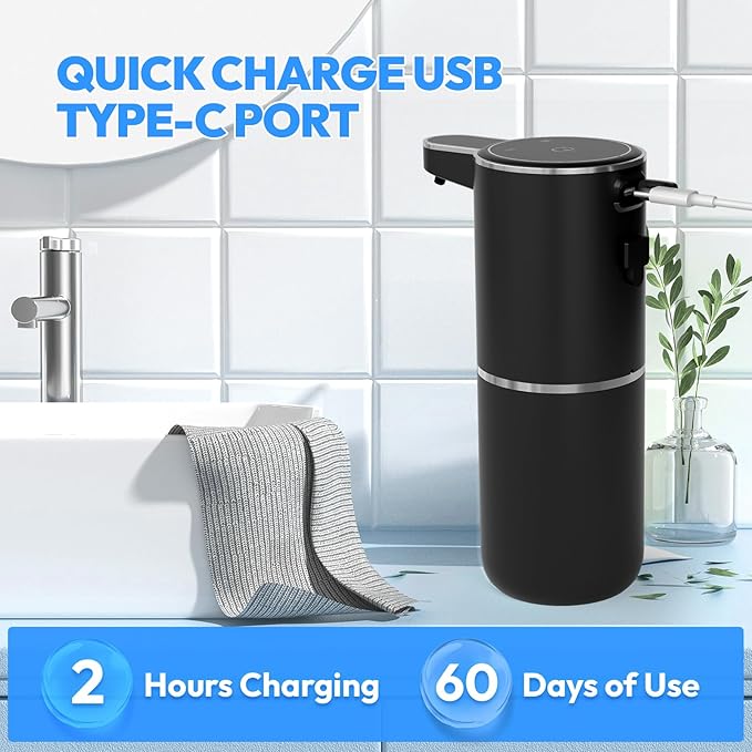 Automatic Soap Dispenser Touchless, Liquid Hand Soap Dispenser 12.8oz USB - Image 6