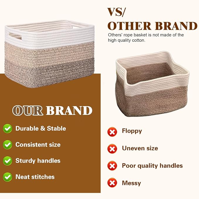 Storage Baskets for Organizing, 4 Pack Baskets for Shelves, Decorative Storage - Image 4