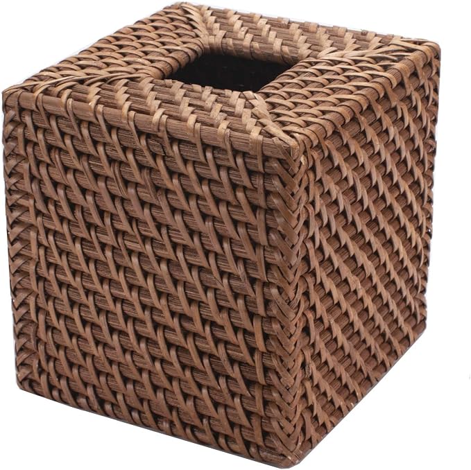 Rattan Tissue Box Cover Natural Woven Facial Napkin Holder Square - Image 3
