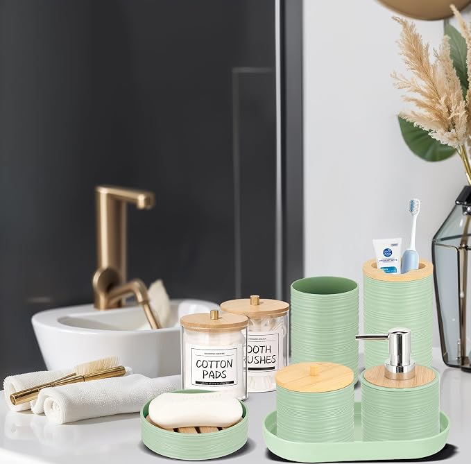 IMAVO Bathroom Accessory Set-11Pcs Green Bathroom Accessories Set - Image 5
