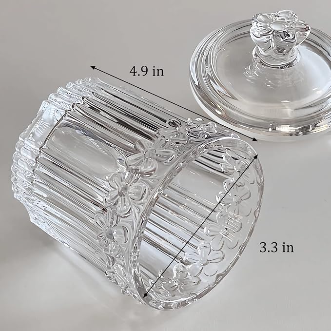 rejomiik 2 Pack Qtip Holder Glass Apothecary Jars - Image 3