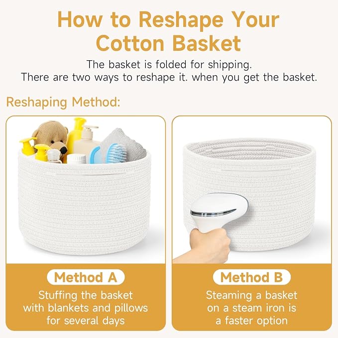 Small Rope Baskets for Storage, Baskets for Gifts Empty, Cute Round Woven - Image 7