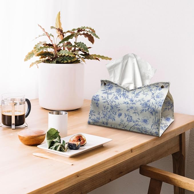 Chinoiserie Decor Rectangle Tissue Box Cover, Housewarming Gifts - Image 3