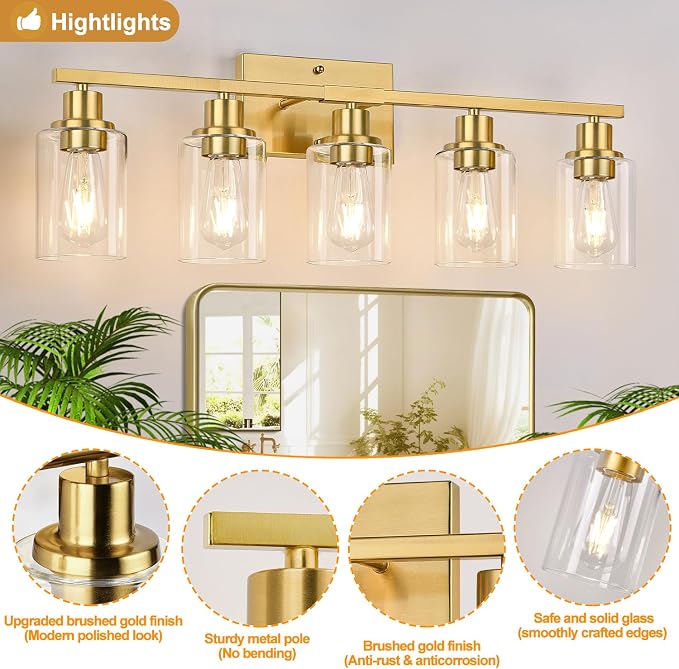 5-Light Bathroom Vanity Light - Image 3