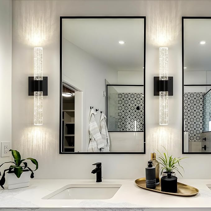 Battery Operated Wireless Wall Sconces Set of Two, Rechargeable Black Wall - Image 5