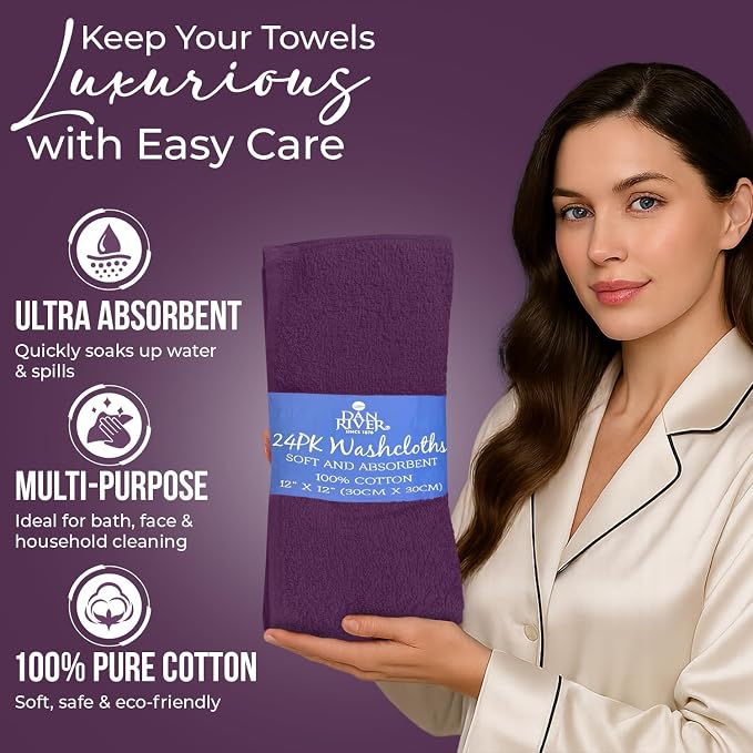 DAN RIVER 24 Pack Wash Cloths for Showering - Image 4