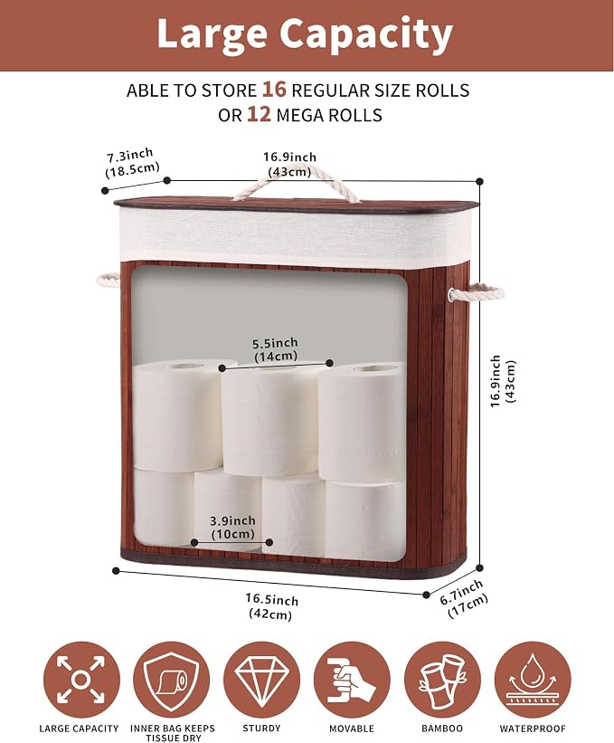 Bamboo Toilet Paper Storage - Image 3