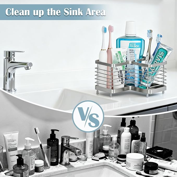 MYITYARD Toothbrush Holders for Bathrooms, Stainless Steel Electric Toothbrush - Image 5