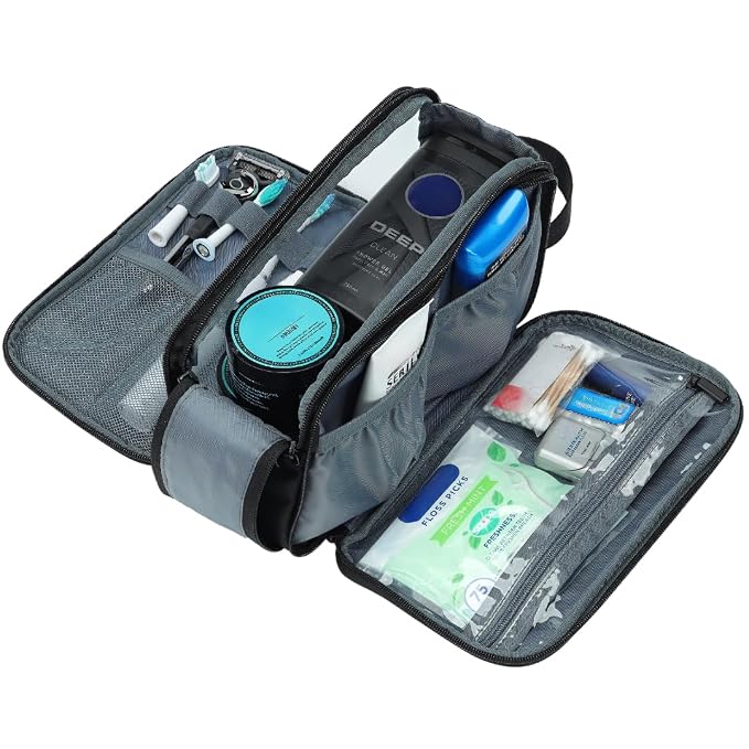 ZEEMO Travel Toiletry Bag for Men, Medium Water-Resistant Double-Sided - Image 3
