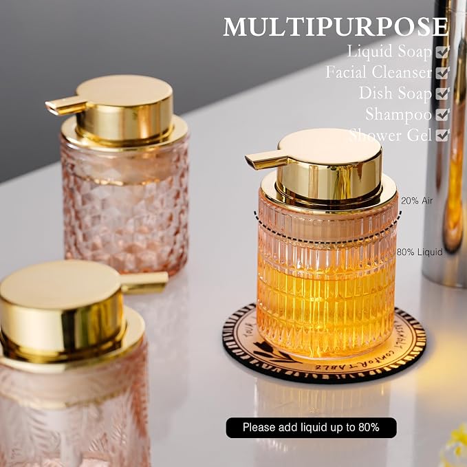 Refillable Glass Foam Soap or Lotion Dispenser - Image 3