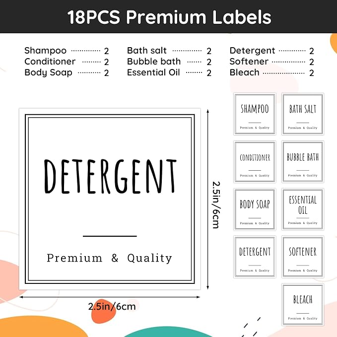 Segbeauty 18pcs Waterproof Self-Adhesive Labels - Image 2