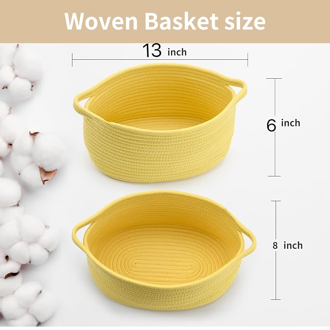 Yellow Woven Storage Basket - Image 2