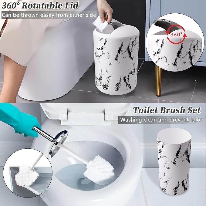 White Marble Bathroom Accessories Set, Vanity Tray, Soap Dispenser, Soap Dish - Image 4