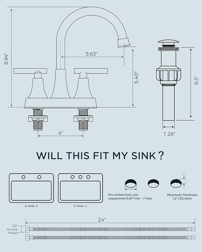 FORIOUS 4 Inch Bathroom Faucets - Image 4