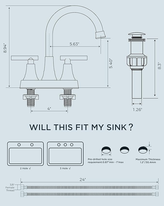 FORIOUS Brushed Gold Centerset Bathroom Faucets - Image 2