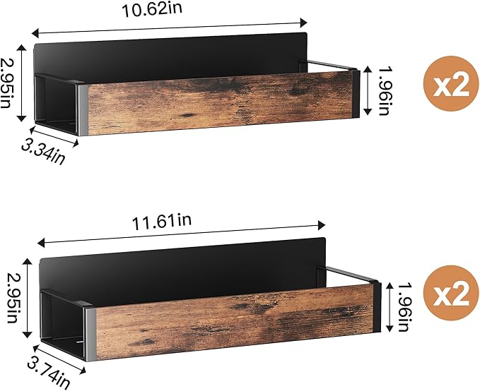 2/3/4 Pack Moveable Fridge Magnetic Spice Racks, Metal Black/White - Image 2