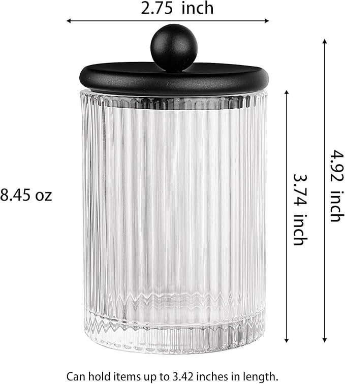 3Pack Glass Qtip Holder Dispenser Set - Image 7