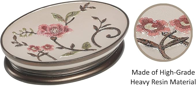 Zahari Home 4pc Larrisa Floral Bathroom Accessories Sets Modern Classic Flower - Image 6