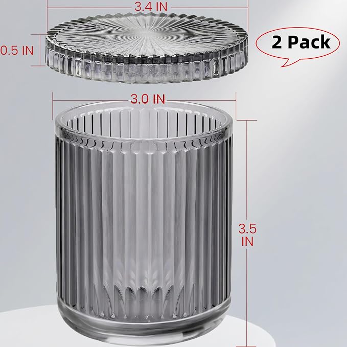 2 Pack Glass Qtip Holder Dispenser Set - Image 9