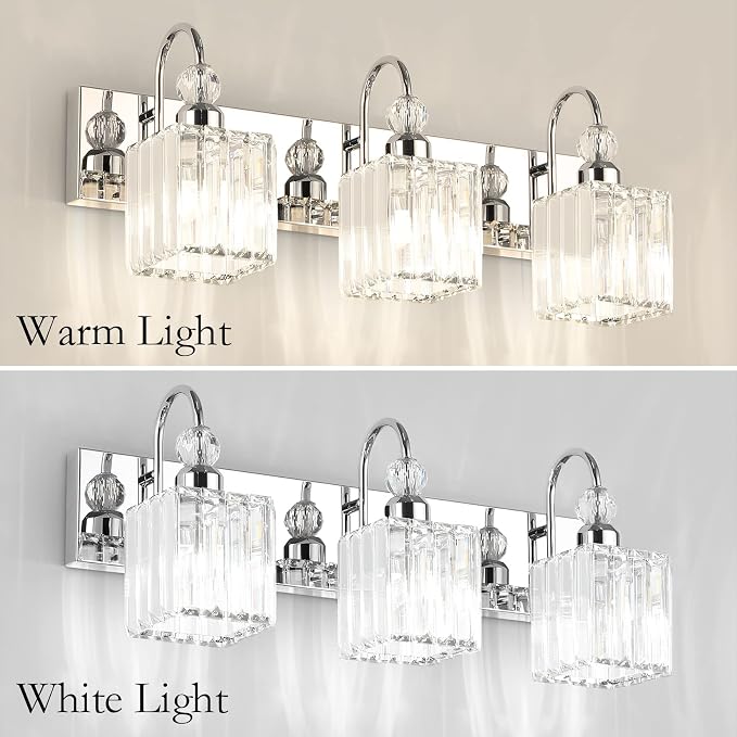 Ralbay Chrome Crystal Bathroom Vanity Light - Image 4