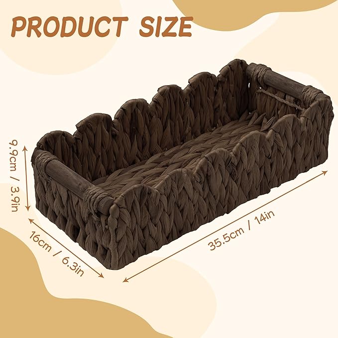 Toilet Paper Storage Basket Bathroom Counter Organizer Wicker Baskets - Image 7