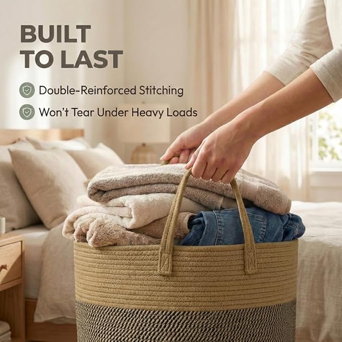 65L Extra Large Blanket Basket for Living Room - Image 6