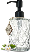 JASAI Diamond Design 12 Oz Glass Soap Dispenser by JASAIHOME