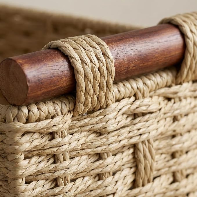 Back of Toilet Basket, Khaki Wicker Toilet Tank Basket - Image 7