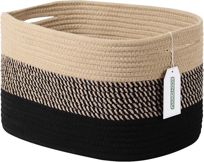 Cotton Rope Storage Basket, Woven Basket by ECDYQXVU