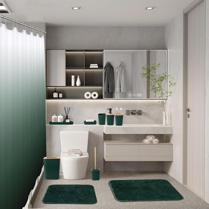Dark Green Bathroom Accessories Set - Image 7