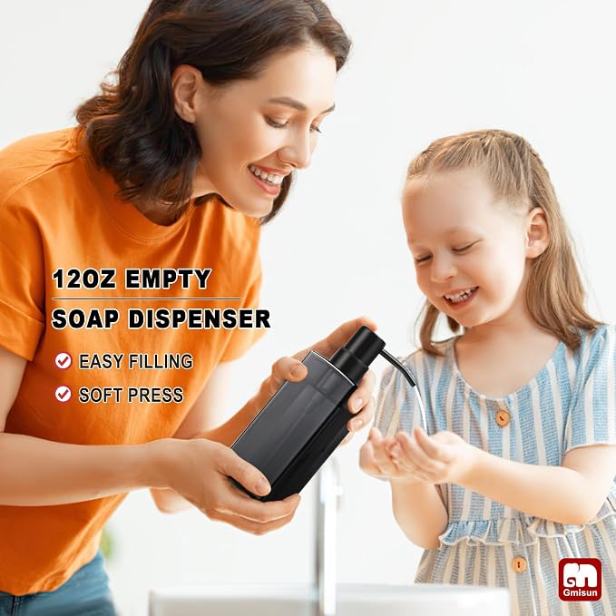 GMISUN Black Glass Soap Dispenser, Hand Soap Dispenser - Image 7