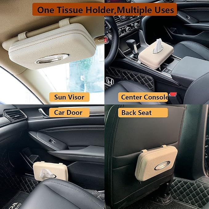 Car Tissue Holder, Sun Visor Tissue Holder, Zipper Car Visor Napkin Holder - Image 6
