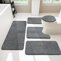 YIHOUSE Bathroom Rugs Mat Set 5 Piece Dark Grey, Memory Foam Bath Mats Sets by YIHOUSE