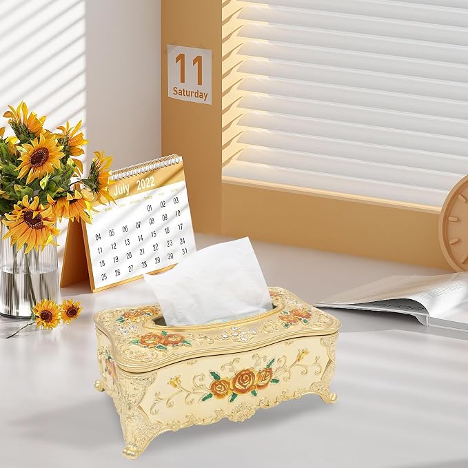 Geesatis Tissue Box Cover, Rectangle Tissue Box Holder, Rectangular Napkin - Image 8