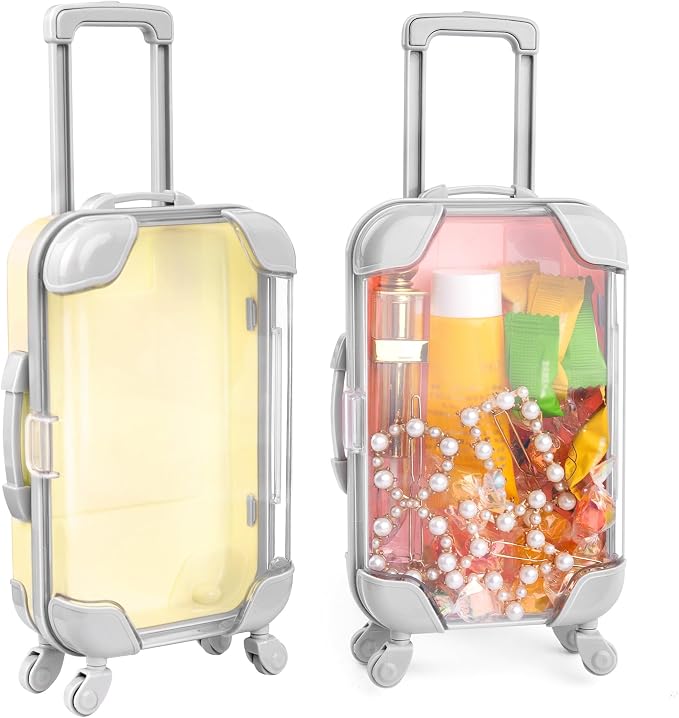 AUEAR, 2 Pack Mini Empty Luggage Storage Box Clear Suitcase Packaging Case by AUEAR