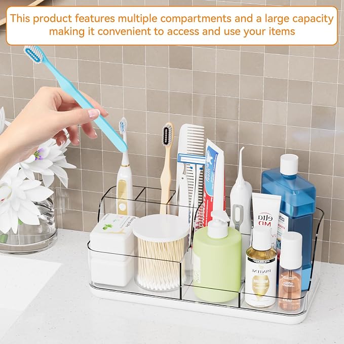 Yieach Mens Bathroom Organizer Countertop, Bathroom Sink Caddy Countertop - Image 4