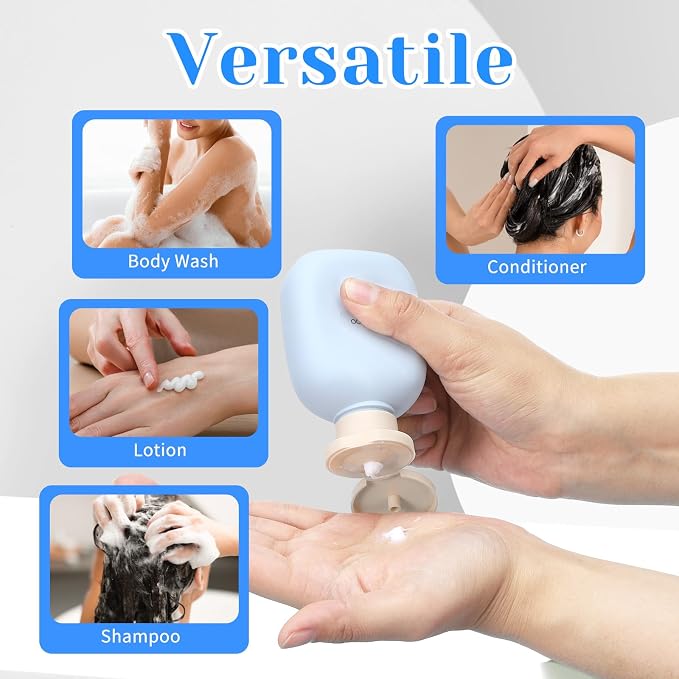 3.4 oz Plastic Small Travel Shampoo Bottles, 4 Pack Empty Refillable Leak-Proof - Image 4