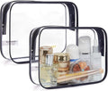 BAGSMART Clear Toiletry Bag, 2 Pack TSA Approved Travel Toiletry Bag Carry on by BAGSMART