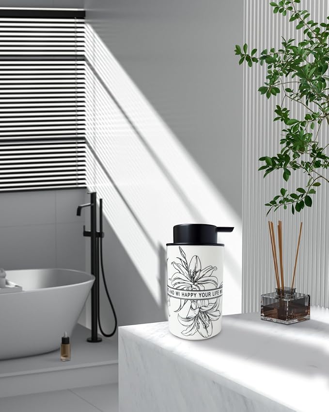 Ceramic White Foam Soap Dispenser - Image 5