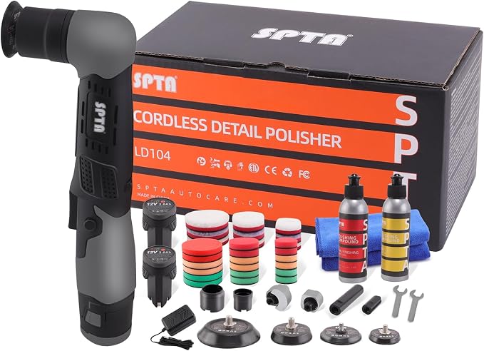 SPTA Cordless Mini Car Polisher 12V Scratches Killer Car Polisher RO/DA by SPTA