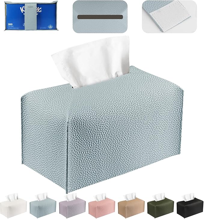 Tissue Box Cover PU Leather Tissue Holder Rectangle Facial Tissue Case Tissue by DecorateYourHome