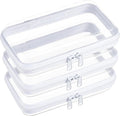 3-Pack Small Clear Hard Shell Zipper Pouches, Hard Case Pouches by WELPIRT