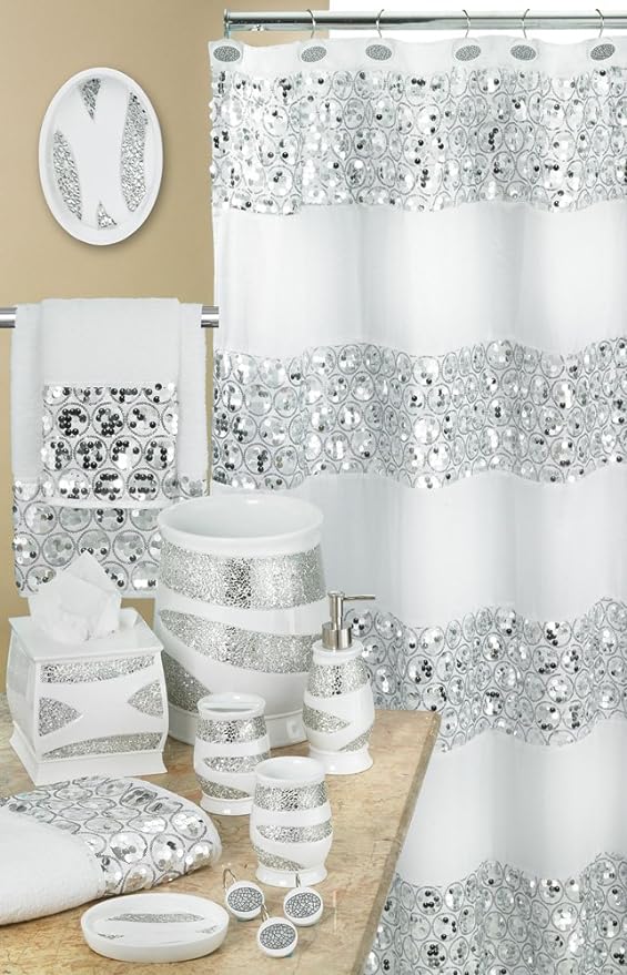 Zahari Home 4pc Sinatra Stylish Bathroom Accessories Set White Soap Dispenser - Image 7