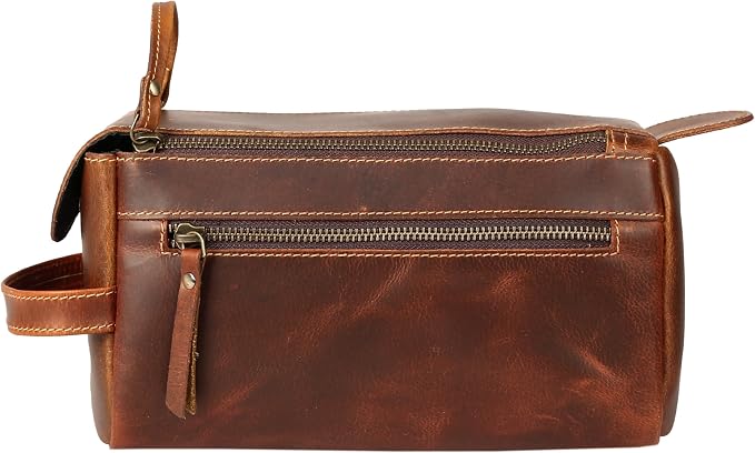 KomalC Premium Buffalo Leather Toiletry Bag - Image 2